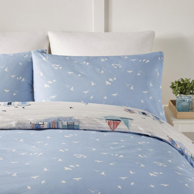 thumbnail image 2 of Rapport Nautical Seaside Beach Huts Duvet Cover Set – Double With Pillowcases 2 of 5