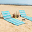 Beach Mat With Adjustable Backrest Folding Sun Lounger Chair With Carry Handle - Blue