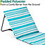 Beach Mat With Adjustable Backrest Folding Sun Lounger Chair With Carry Handle - Blue