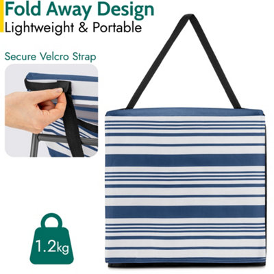 Beach Mat With Adjustable Backrest Folding Sun Lounger Chair With Carry ...