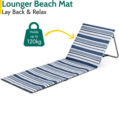 Beach Mat With Adjustable Backrest Folding Sun Lounger Chair With Carry ...