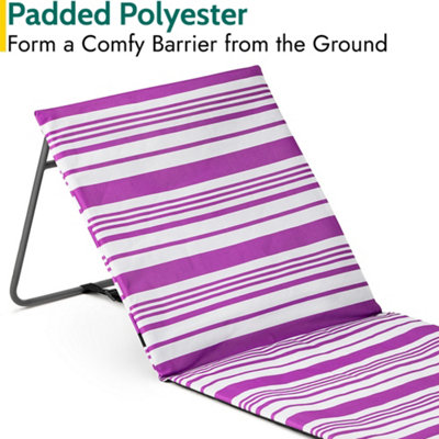Beach Mat With Adjustable Backrest Folding Sun Lounger Chair With Carry ...