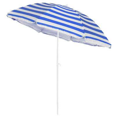 Beach Tilting Parasol Umbrella 1.7m UV Protection Sun Shade for Patio, Garden & Outdoor Blue