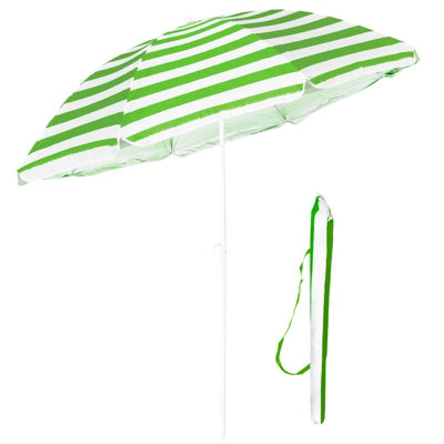 Beach Tilting Parasol Umbrella 1.7m UV Protection Sun Shade for Patio, Garden & Outdoor Green