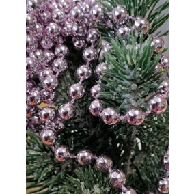 Bead Chain Garland Christmas Tree Decoration Frosted Lilac