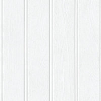 Beadboard Panel Wallpaper In Ivory Cream