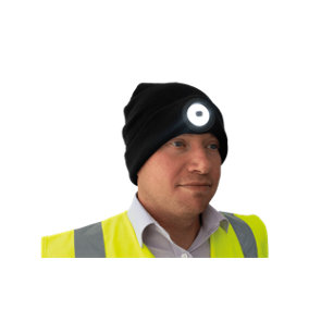 Beanie-B 150 Lumen Knitted Hat with Integrated Rechargeable LED Head Torch - In Black