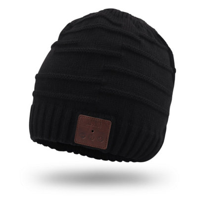 Beanie Hat with Rechargeable Bluetooth Wireless Headphones Integrated- Built-In Microphone For Hands Free Calls - August EPA25B