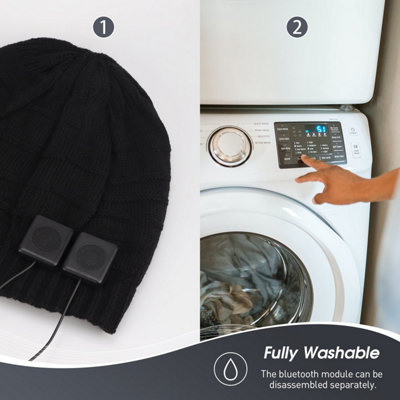 Beanie Hat with Rechargeable Bluetooth Wireless Headphones Integrated- Built-In Microphone For Hands Free Calls - August EPA25B