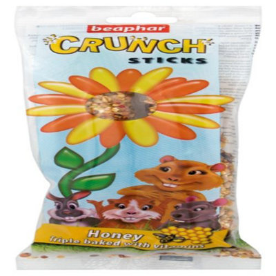 Beaphar Small Animal Crunch Sticks Honey & Vitamins 2pk (Pack of 6)