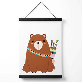 Bear Tribal Animal Medium Poster with Black Hanger