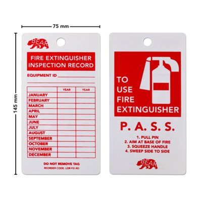 BearLOTO Fire Extinguisher Inspection Tag Red 20 Pack for Free Printable Fire Extinguisher Inspection Tags