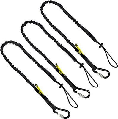 BearTOOLS 3 Foot Black Safety Lanyard 3 Pack