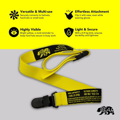 BearTOOLS Clip Attachment Yellow Safety Lanyard 2 Pack