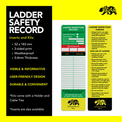 BearTOOLS Ladder Inspection Replacement Inserts 10 Pack