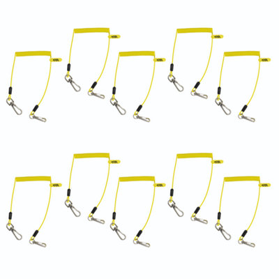 BearTOOLS Lightweight Coil Yellow Safety Lanyard 10 Pack