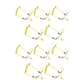 BearTOOLS Lightweight Coil Yellow Safety Lanyard 10 Pack