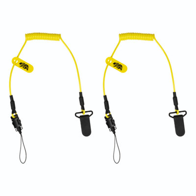 BearTOOLS Lightweight Coil Yellow Safety Lanyard 2 Pack