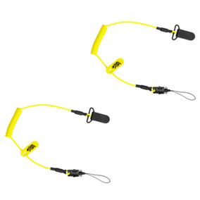 BearTOOLS Lightweight Coil Yellow Safety Lanyard 2 Pack