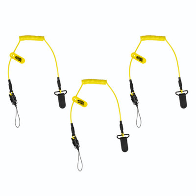 BearTOOLS Lightweight Coil Yellow Safety Lanyard 3 Pack