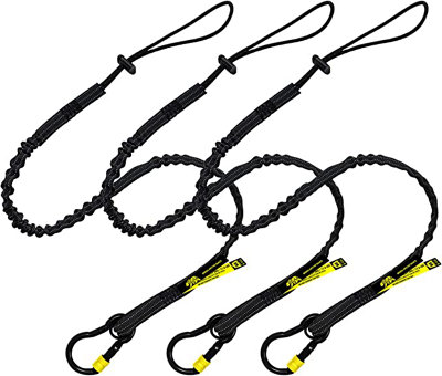 BearTOOLS Screw Lock Black Safety Lanyard 3 Pack