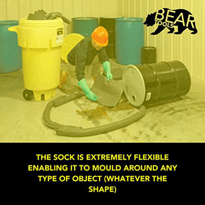 BearTOOLS Spill Control Grey Maintenance Absorbent Sock 2 Pack