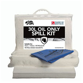 BearTOOLS Spill Control White Oil Spill Kit 30L