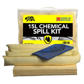 BearTOOLS Spill Control Yellow Chemical Kit 15L Capacity