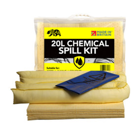 BearTOOLS Spill Control Yellow Chemical Kit 20L Capacity