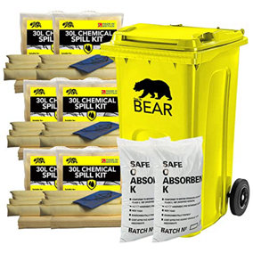 BearTOOLS Spill Control Yellow Chemical Kit 240L Capacity
