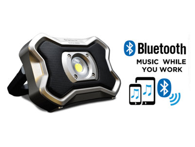 BeatLite Rechargeable LED Work Light with Bluetooth Speaker and Powerbank, 2000 Lumens