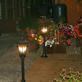 BEATRICE - CGC 3 in 1 Black Vintage Lantern Post Pedestal Light