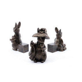 Beatrix Potter Bronze Benjamin Bunny Plant Pot Feet - Set of 3 - L6 x W7 x H11 cm