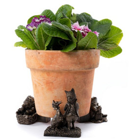 Beatrix Potter Plant Pot Feet Antique Bronze Set 3