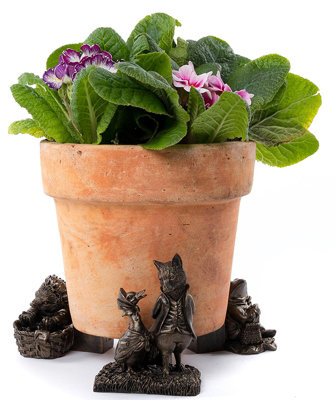 Beatrix Potter Plant Pot Feet Antique Bronze Set 3