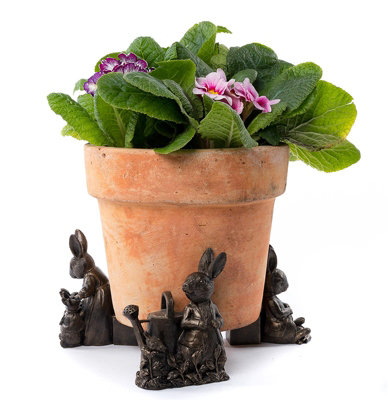 Beatrix Potter Plant Pot Feet Antique Bronze Set 5