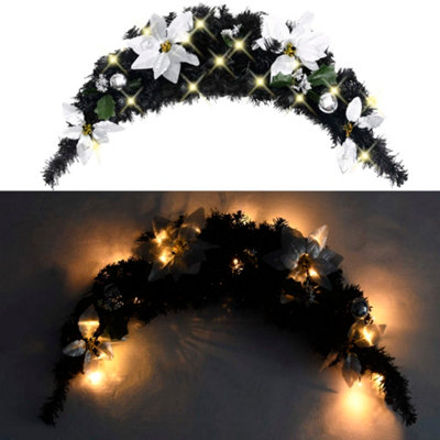 Beautiful Christmas Arch with LED Lights Black 90 cm PVC