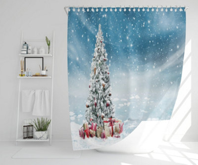 Beautiful decorated snowed in christmas tree (shower curtain) / Default Title Price Comparisons | Compare The Build