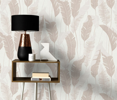 Beautiful Leaf in Grey with Metallic Elements from Erismann 4 Earth Collection - PVC Free