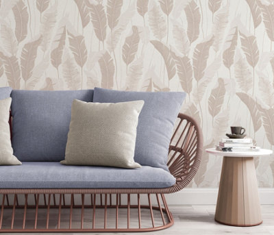 Beautiful Leaf in Grey with Metallic Elements from Erismann 4 Earth Collection - PVC Free