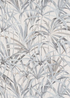 Beautiful Nature Tropical Leaf Grey and Beige