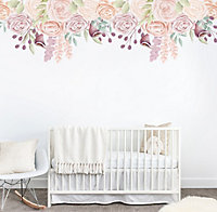 Beautiful Rose Floral Border Wall Sticker
