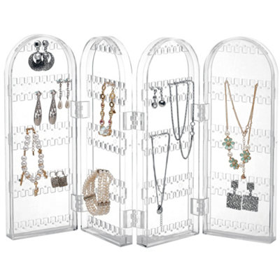 Beautify Jewellery Organiser, Acrylic Stand, 260 Earring Holes, 128