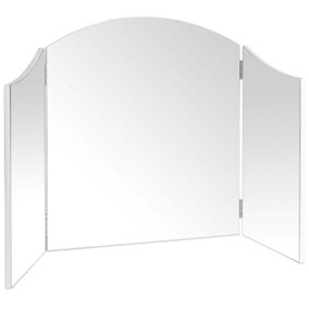 Beautify Makeup Mirror, Large Dressing Table Bevelled Beauty Mirror, Tri-Fold Adjustable Vanity Mirror, Free-Standing Tabletop