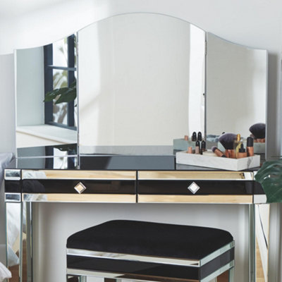 Tri fold store desk mirror