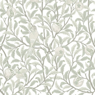 Beauty Of Nature Wallpaper In Sage Green | DIY at B&Q
