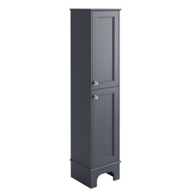 Beckett Blue Grey Floor Standing Bathroom Tall Storage Unit (H)1618mm (W)360mm