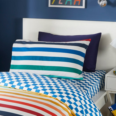 Beckett Stripe Easy Care 25cm Fitted Bed Sheet