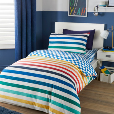 Beckett Stripe Easy Care Duvet Cover Set