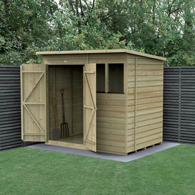 Beckwood 7x5 Pent Shed - 2 Windows - Double Door